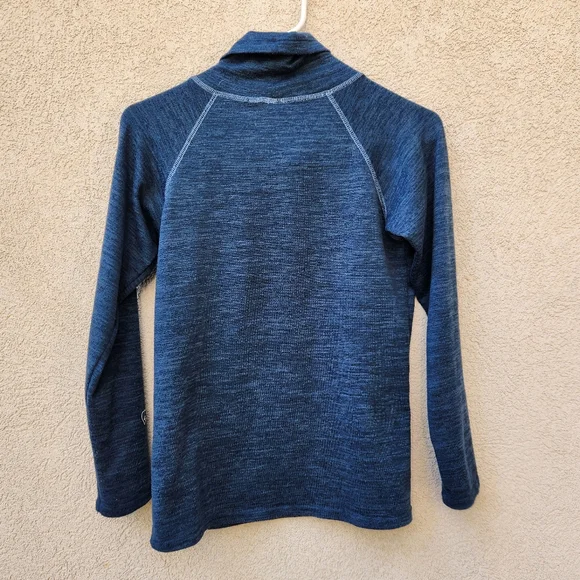 KUHL Women's Lea Pullover Small Teal Heathered Cowl Neck Kangaroo Pocket - Picture 8 of 11